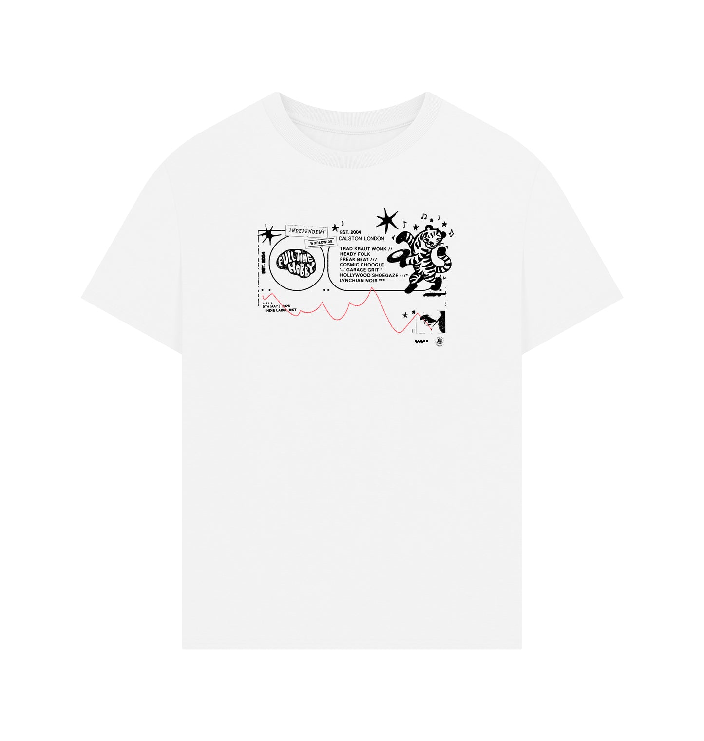 Full Time Hobby x Independent Label Market (Black + White Print) Oversized T Shirt