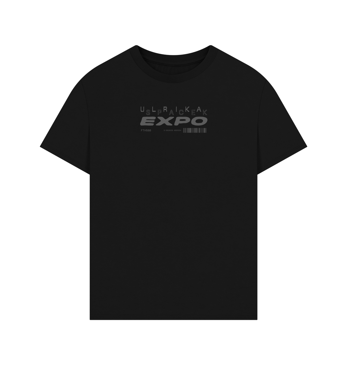 Black Printed T-shirt Front