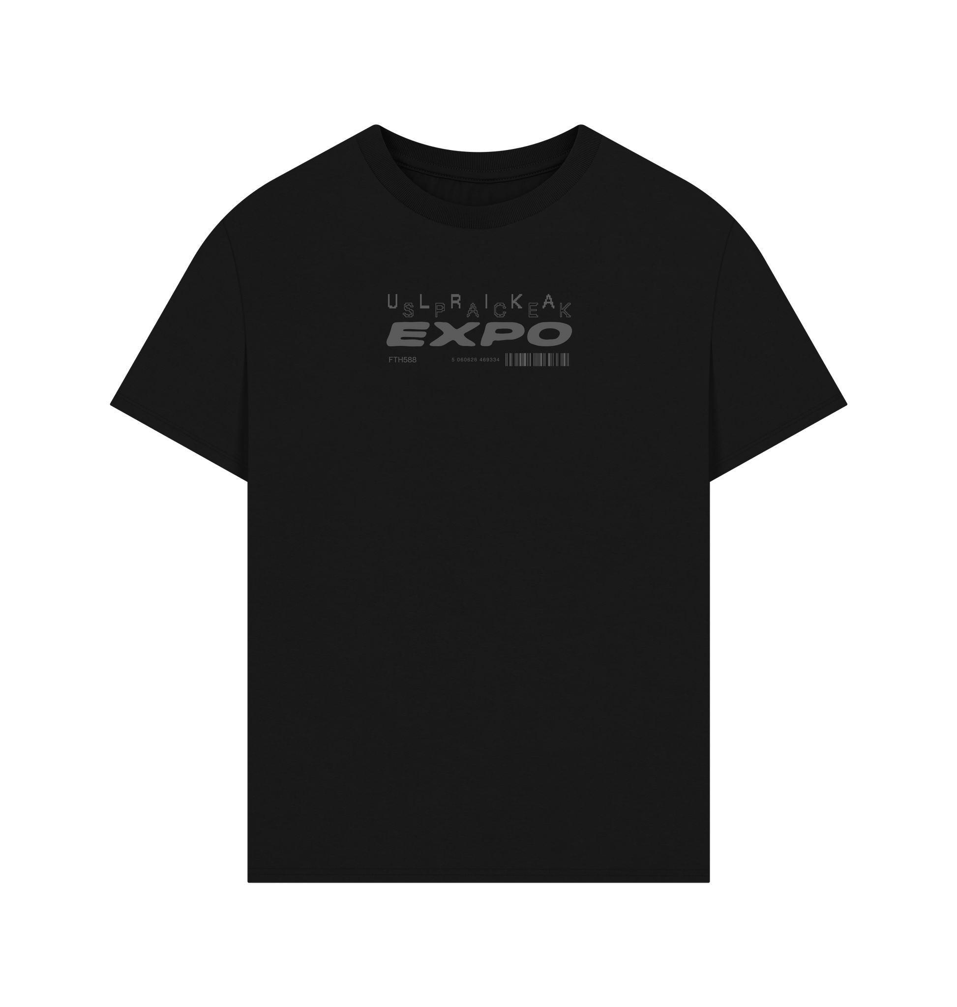 Black Printed T-shirt Front