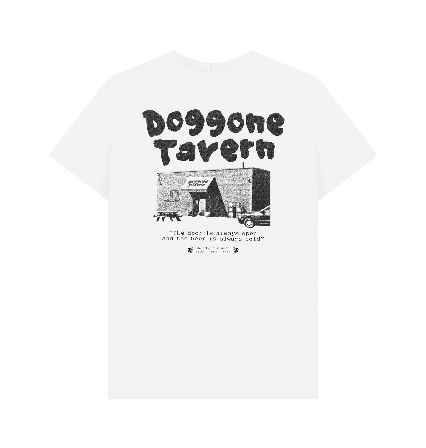 White Printed T-shirt Back
