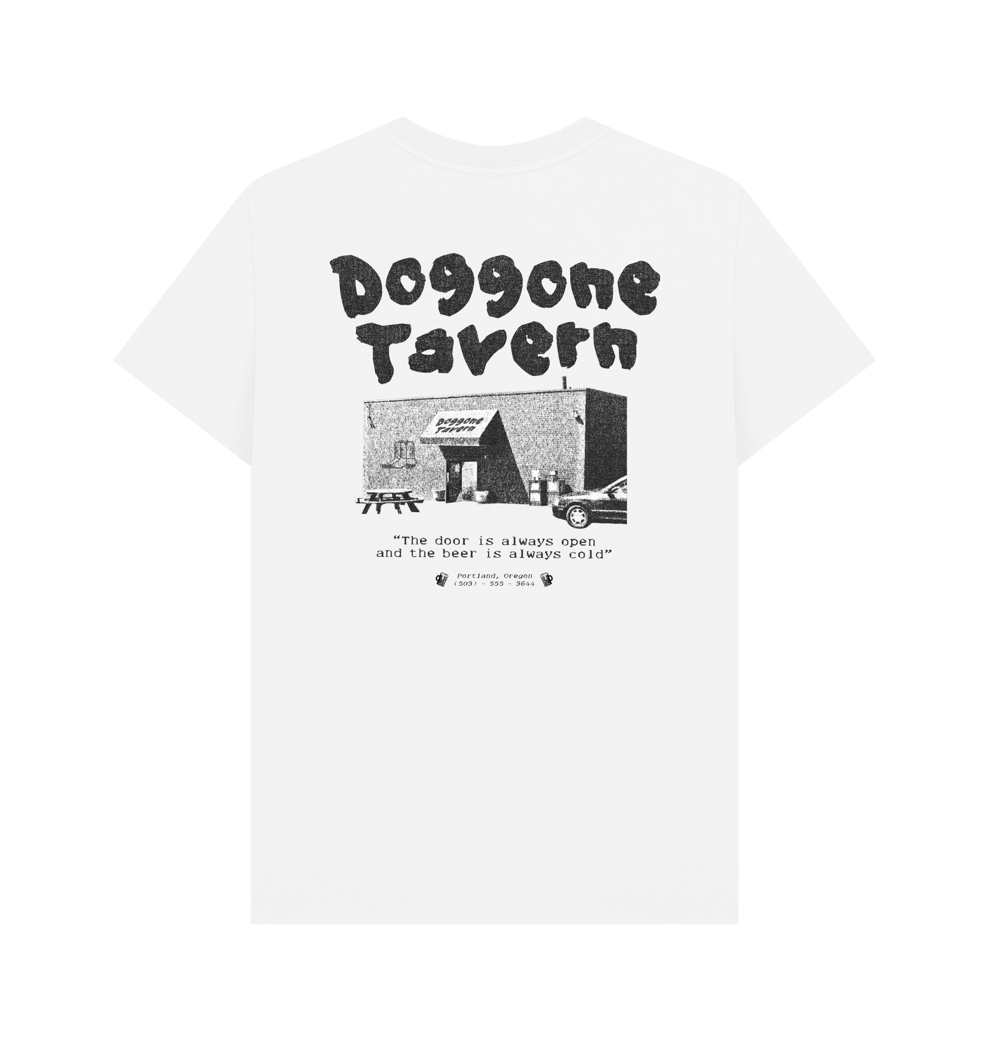 White Printed T-shirt Back